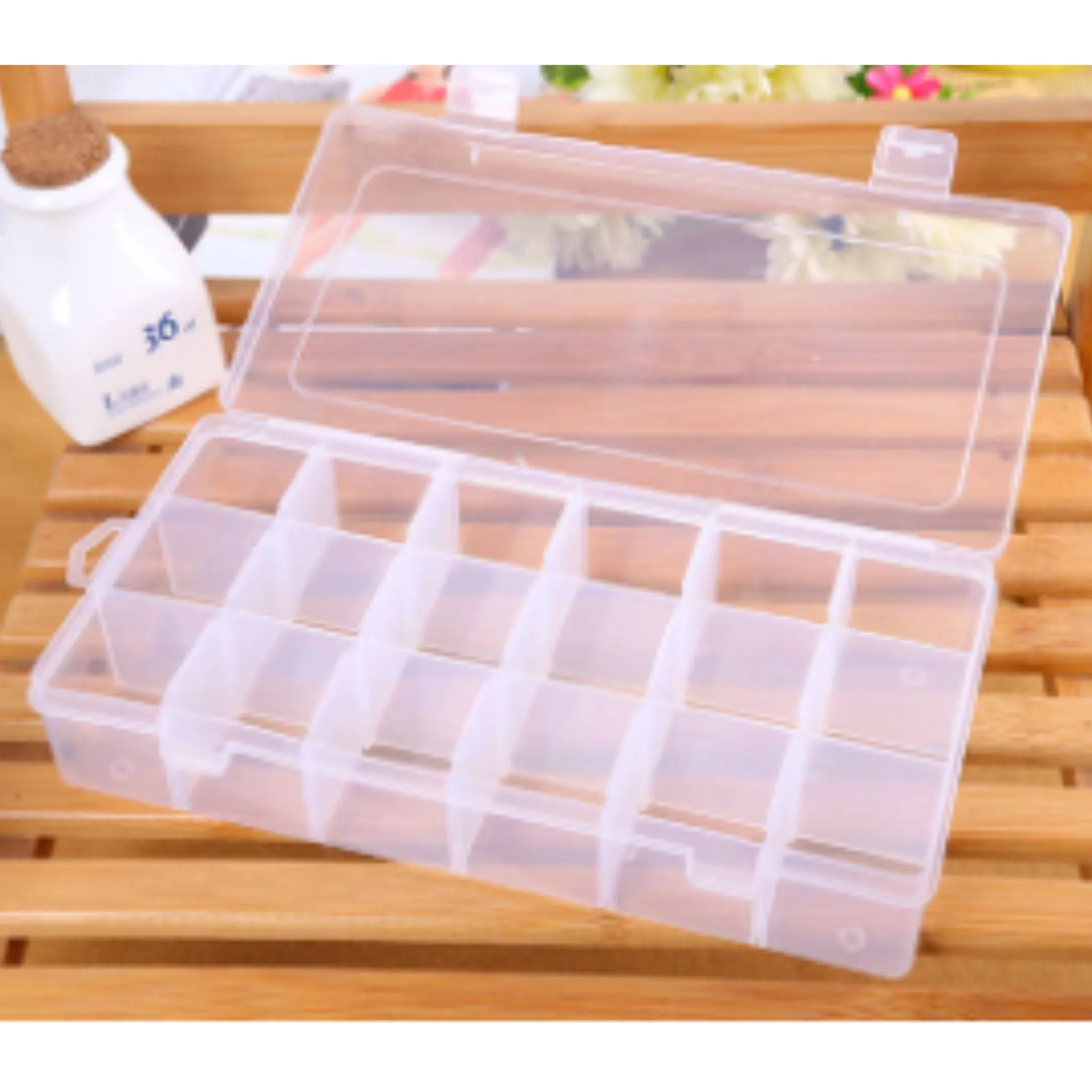 Clear Plastic Storage Case - 18 compartments | 227mm x 113mm