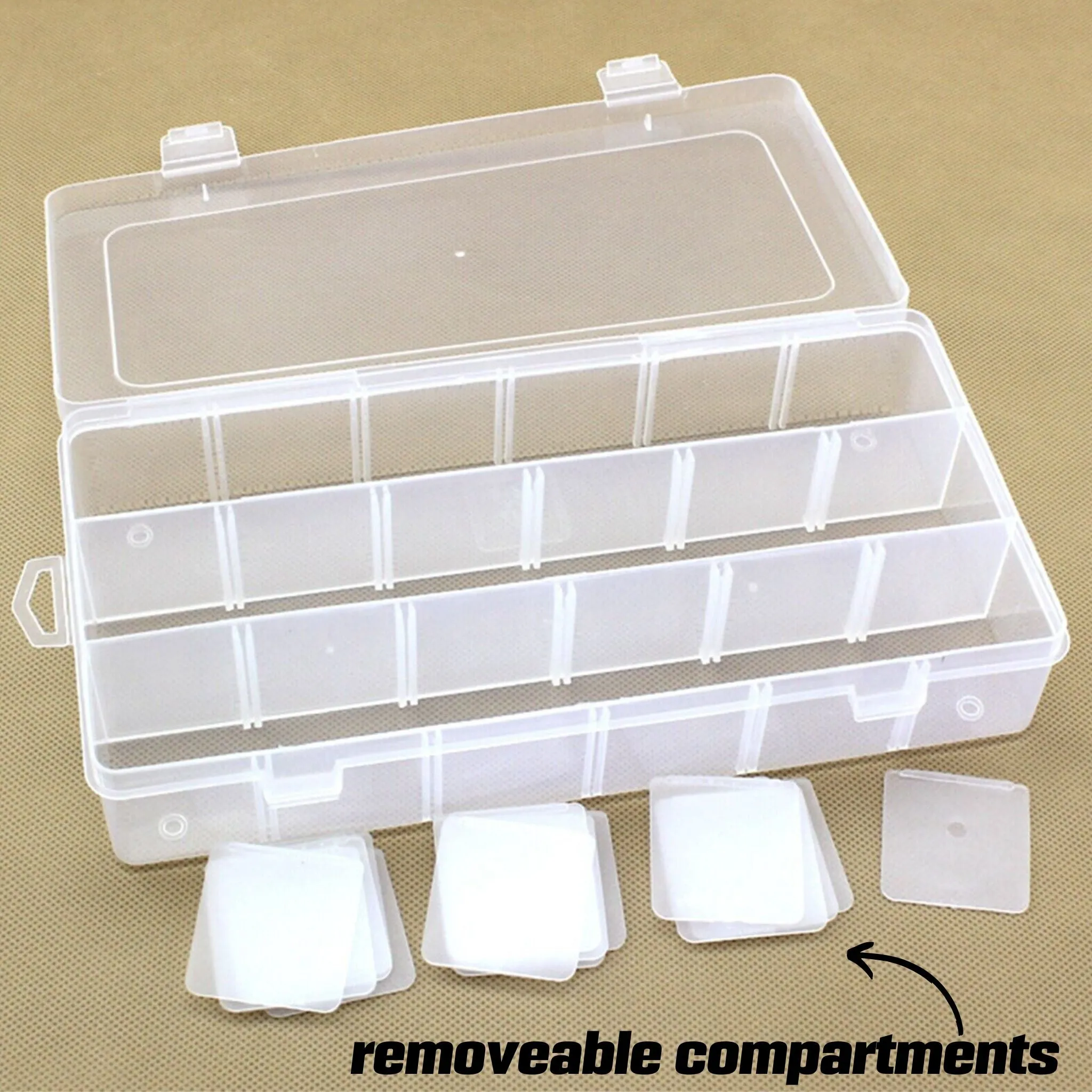Clear Plastic Storage Case - 18 compartments | 227mm x 113mm
