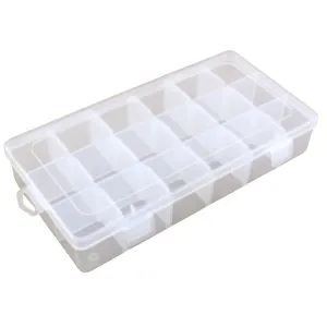 Clear Plastic Storage Case - 18 compartments | 227mm x 113mm