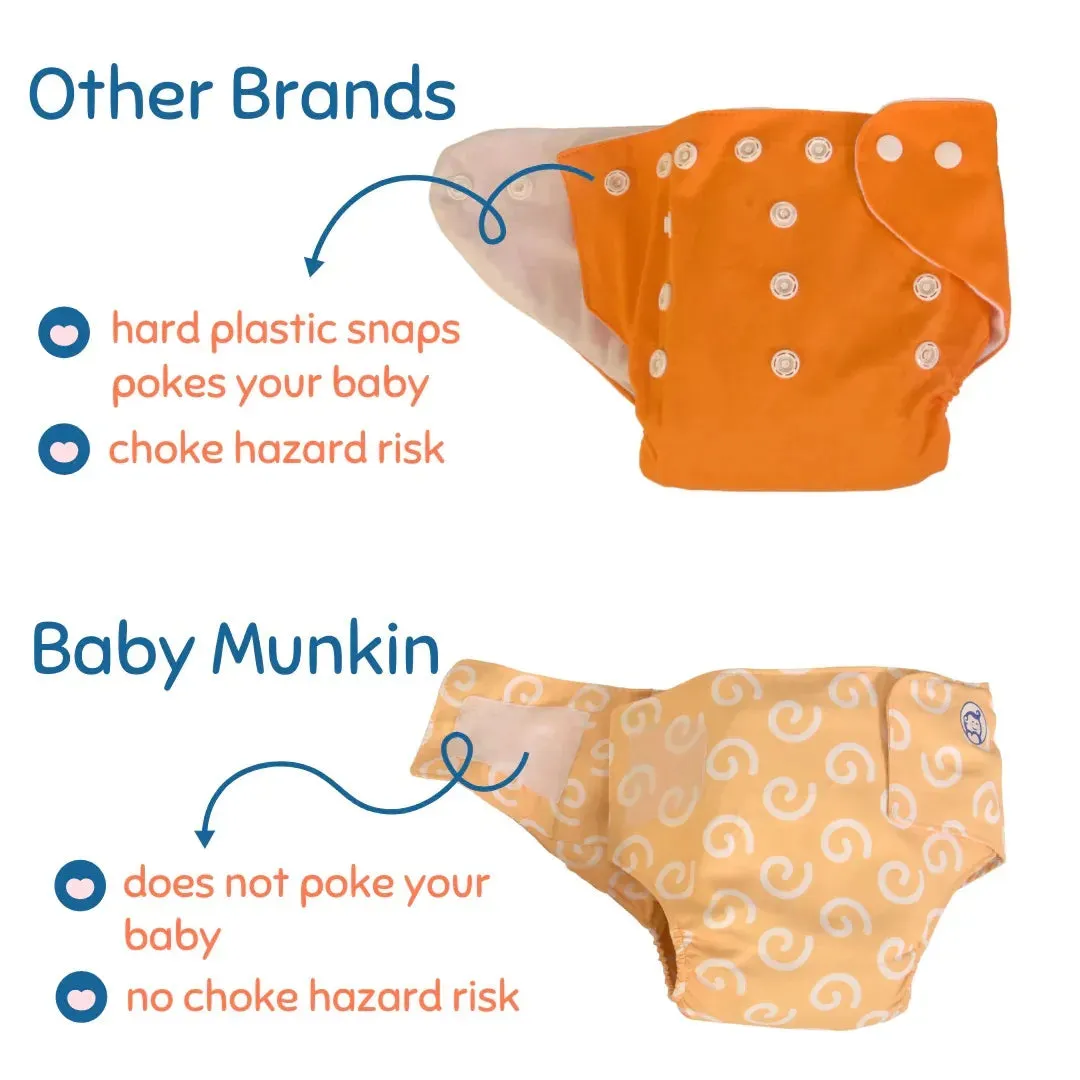 Cloth Diaper | Swirly Whirly | Velcro Closure | Wrap On Style | With 2 Diaper Pads Free