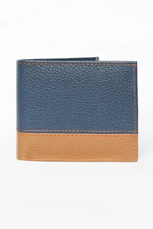 COLOR BLOCK LEATHER WALLET