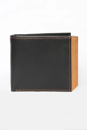 COLOR BLOCK LEATHER WALLET