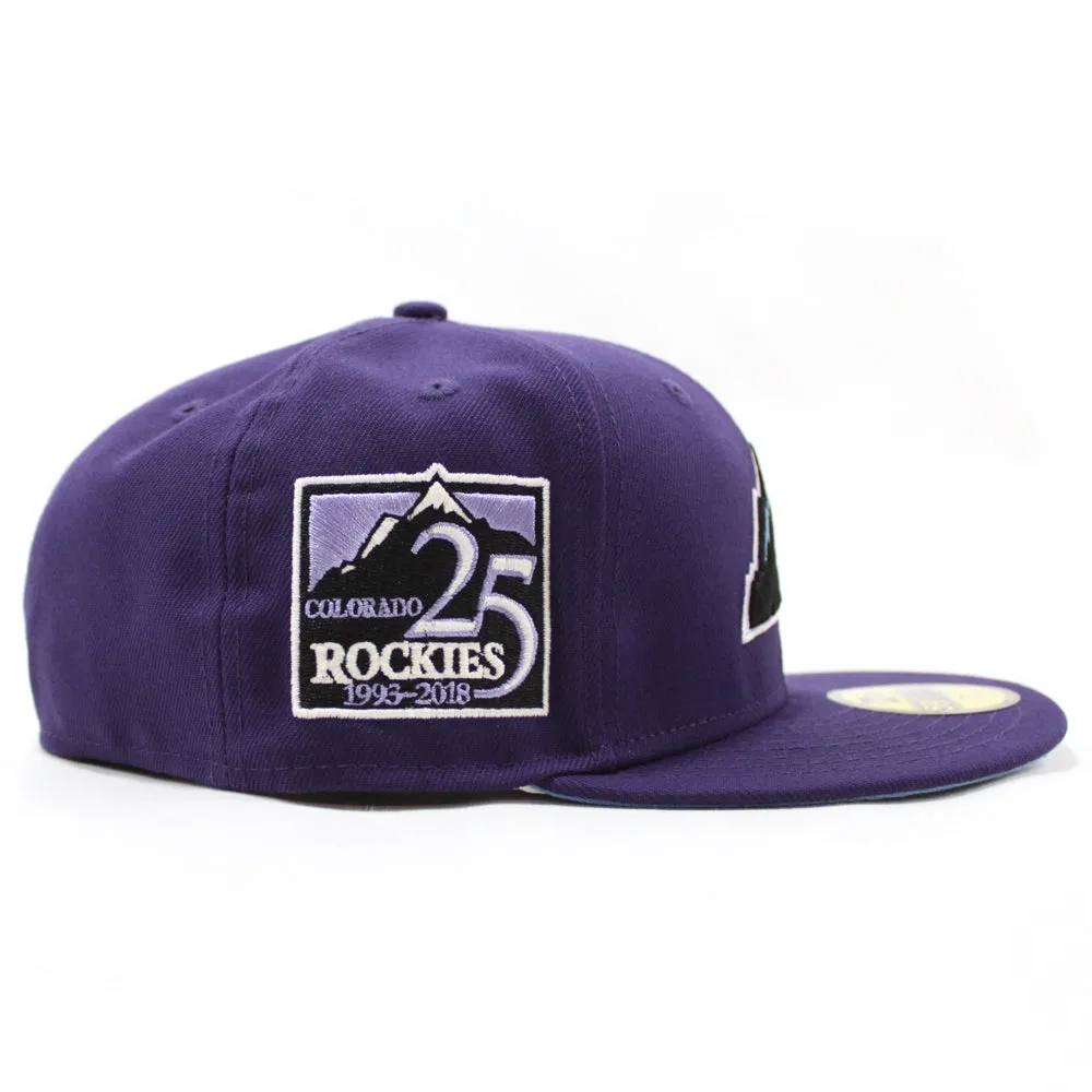Colorado Rockies 25th Anniversary New Era 59Fifty Fitted Hat (GITD Purple Sky Blue Under Brim)