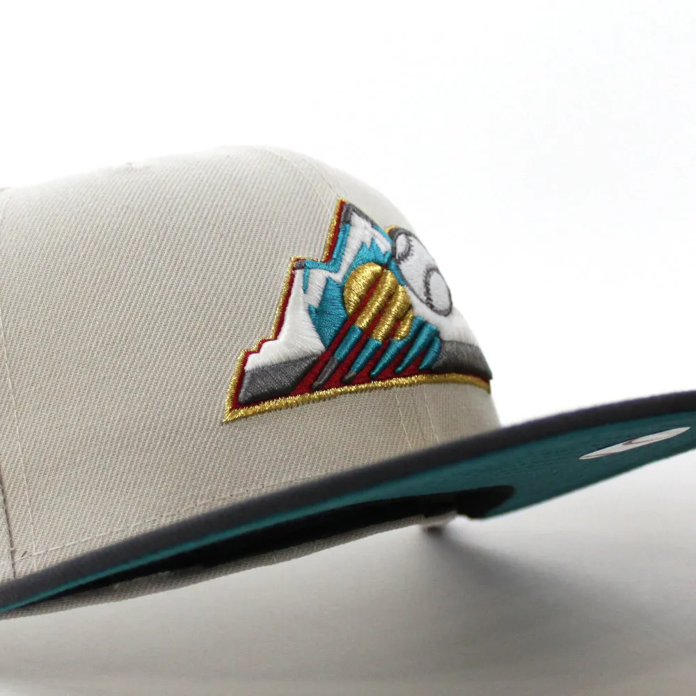 Colorado Rockies 25th Anniversary New Era 59Fifty Fitted Hat (GITD Stone Dark Graphite Teal Under Brim)