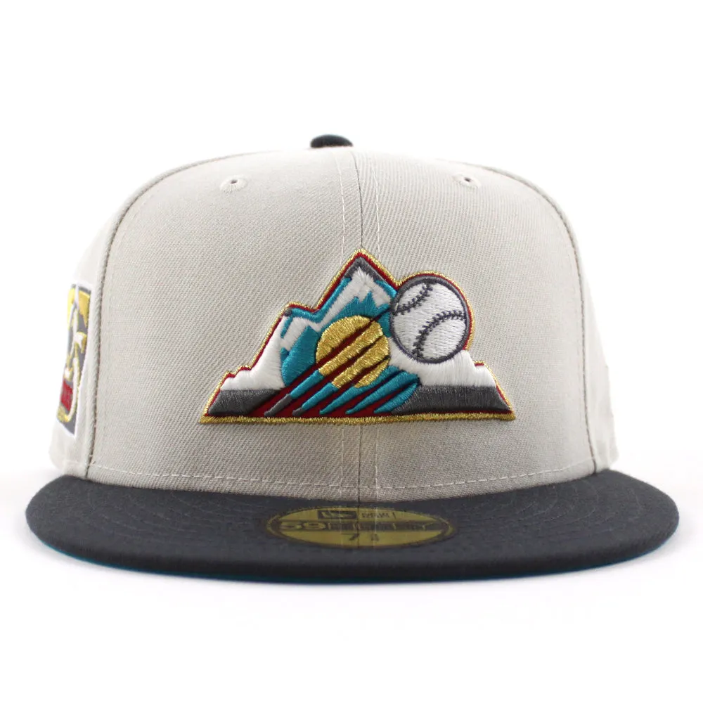 Colorado Rockies 25th Anniversary New Era 59Fifty Fitted Hat (GITD Stone Dark Graphite Teal Under Brim)