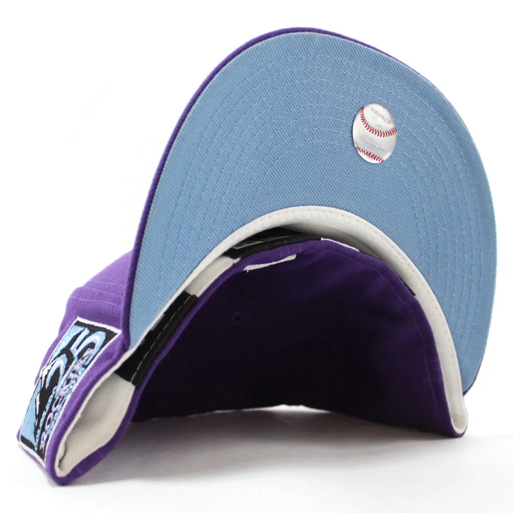 Colorado Rockies 25th Anniversary New Era 59Fifty Fitted Hat (Glow in the Dark Purple Sky Blue Under Brim)
