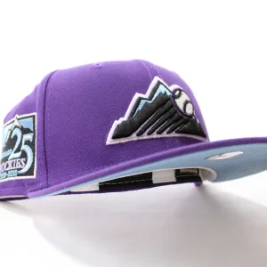 Colorado Rockies 25th Anniversary New Era 59Fifty Fitted Hat (Glow in the Dark Purple Sky Blue Under Brim)