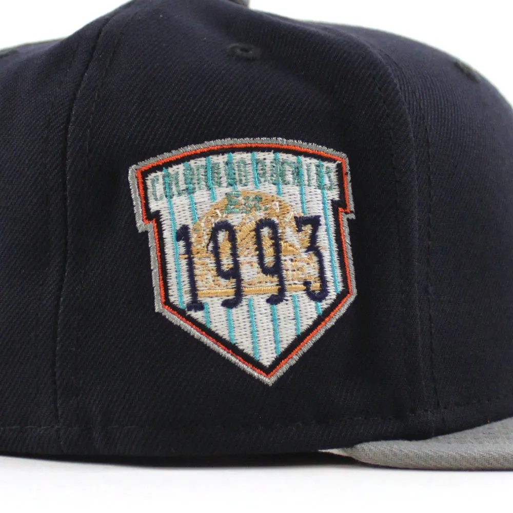 Colorado Rockies EST 1993 New Era 59Fifty Fitted Hat (Glow in the Dark Navy Misty Gray Under Brim)
