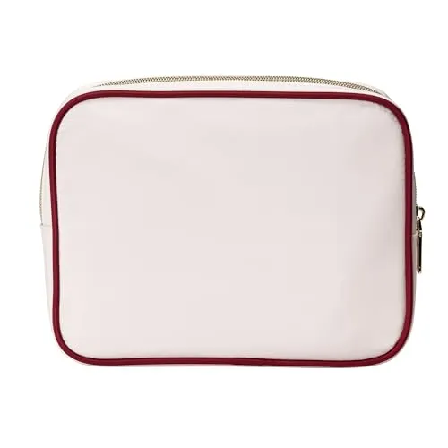 Conair Women's Double Zip Toiletry Travel Bag-Makeup Organizer-Gifts for her, Pink, 1 Count (Pack of 1)