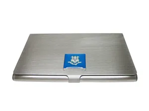 Connecticut State Flag Pendant Business Card Holder
