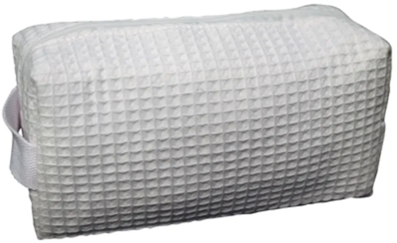 Cotton Waffle Cosmetic Bag