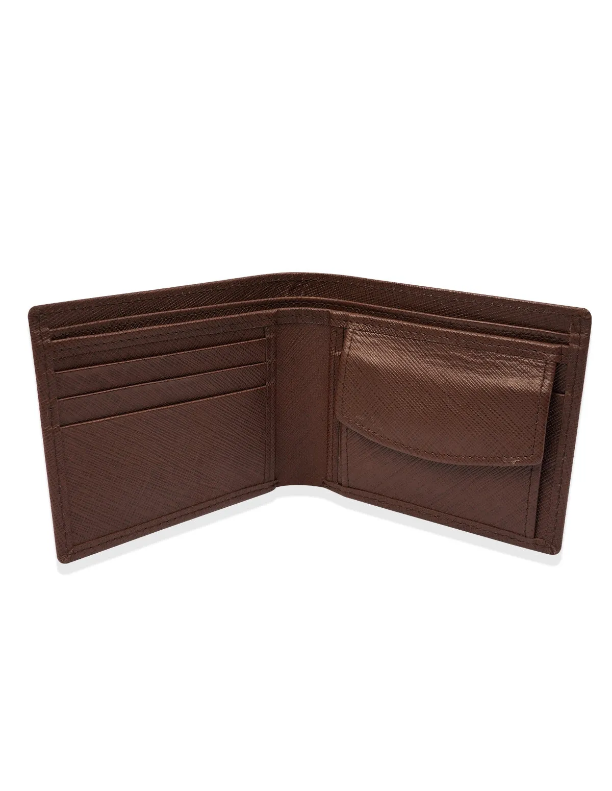 Cow Leather Wallet Brown – Coin Pocket & Card Slots