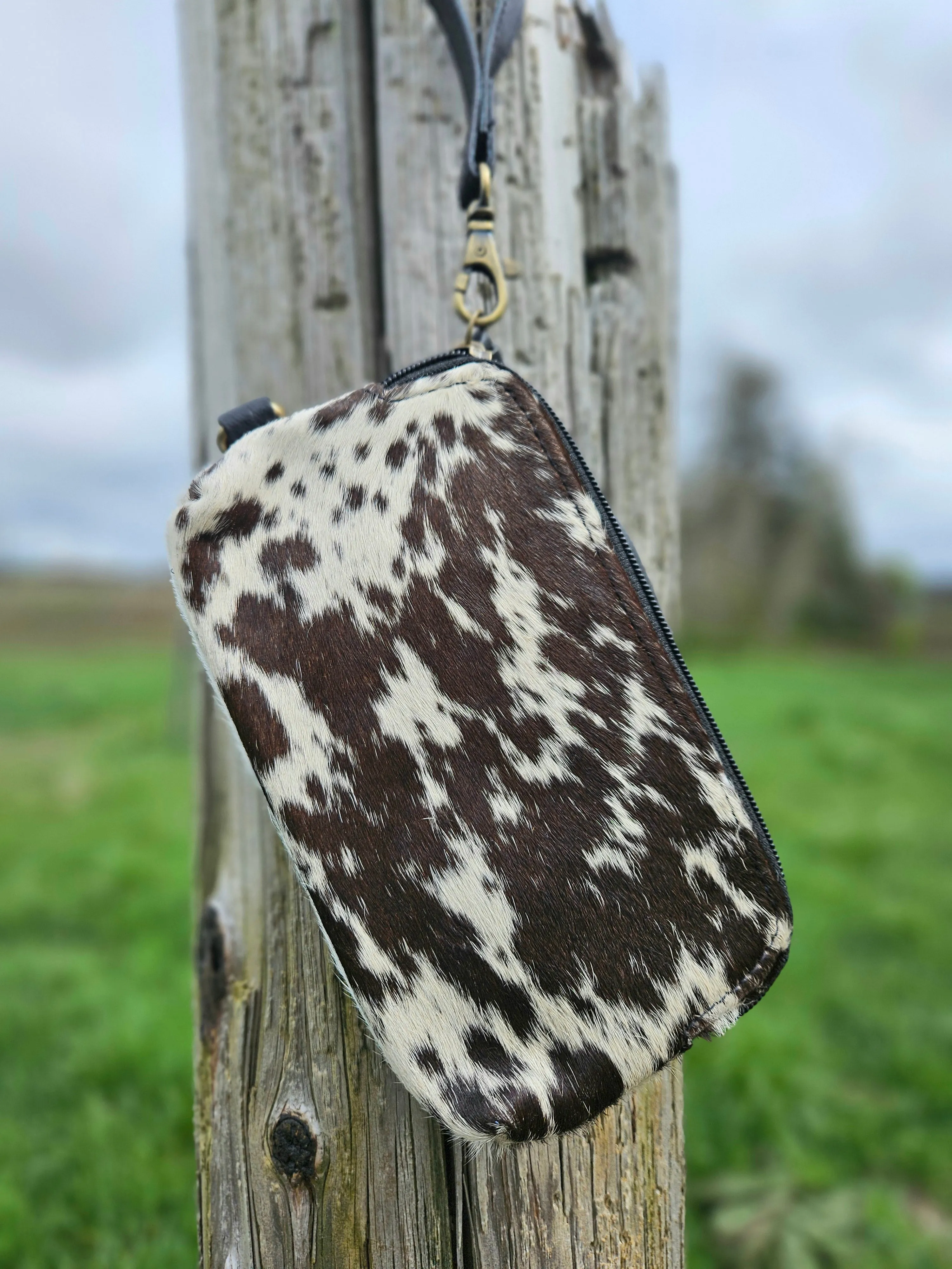 Cowhide Pouch Wristlet