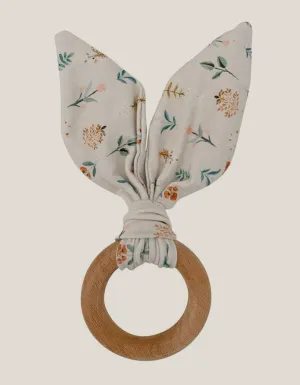 Crinkle Bunny Ears Teether Poppy