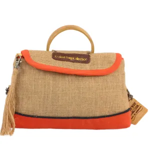 Crossbody Self-Care Bag, Burnt Orange Linen Trim