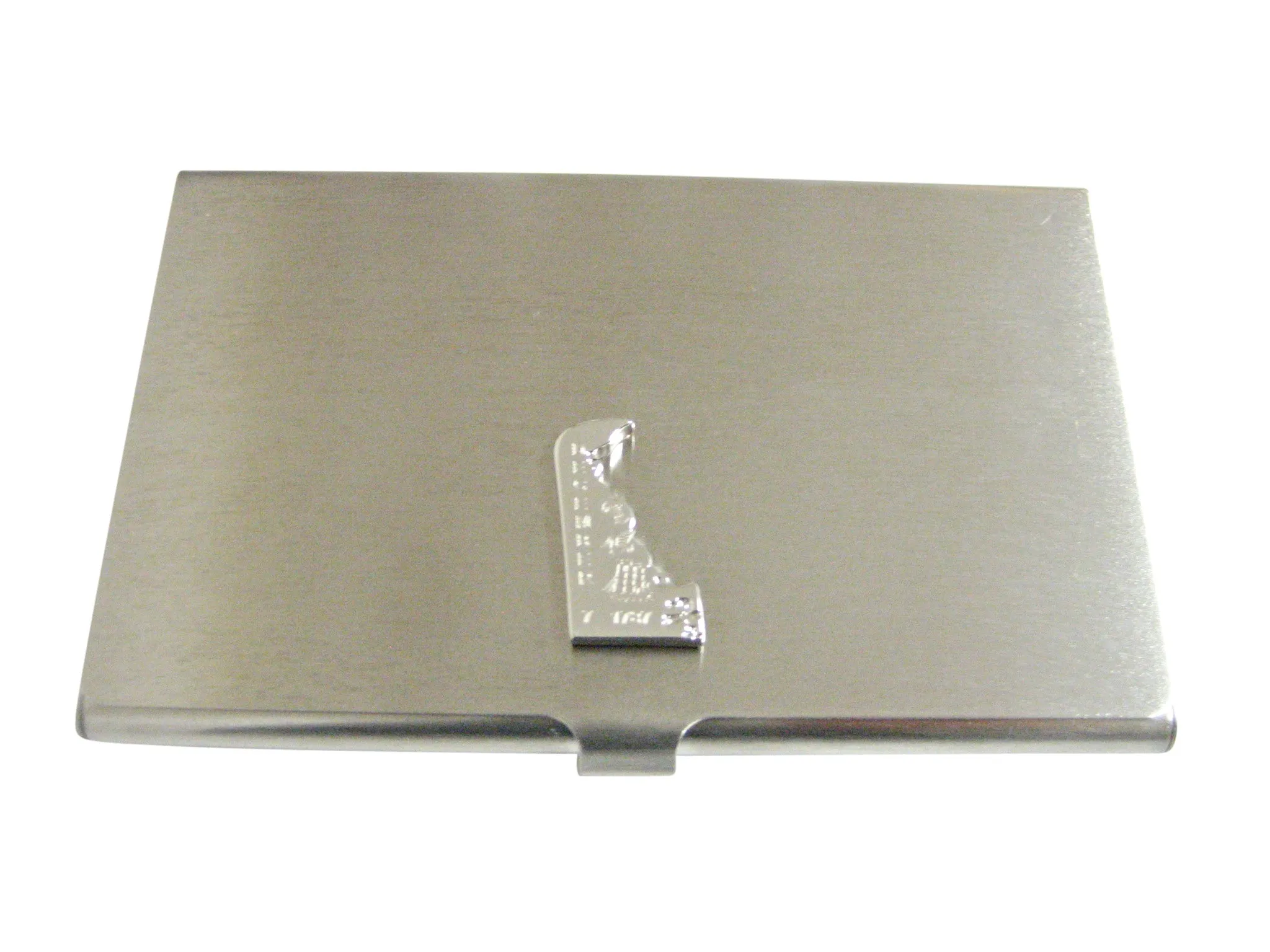 Delaware State Map Shape and Flag Design Business Card Holder