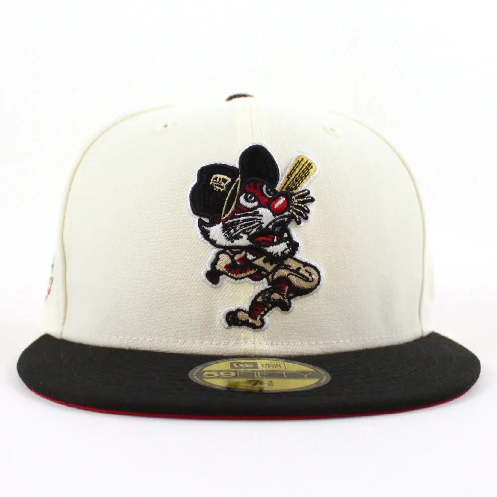 Detroit Tigers TIGER STADIUM New Era 59Fifty Fitted Hat (GITD CHROME WHITE BLACK SCARLET Under Brim)