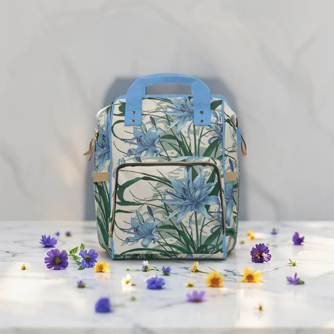 Diaper Backpack - Blue African Lily