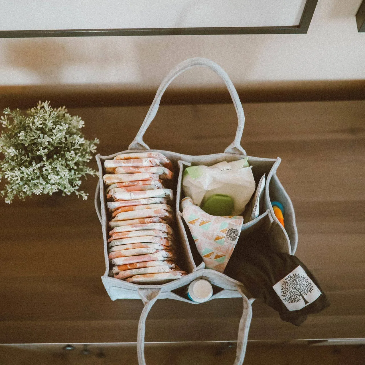 Diaper Caddy in Gray