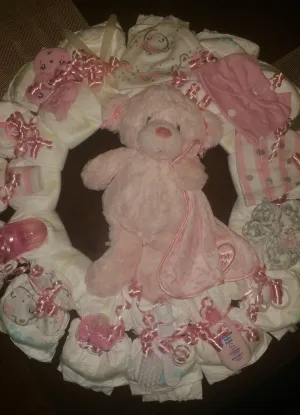 Diaper Cake Wreath - Girl
