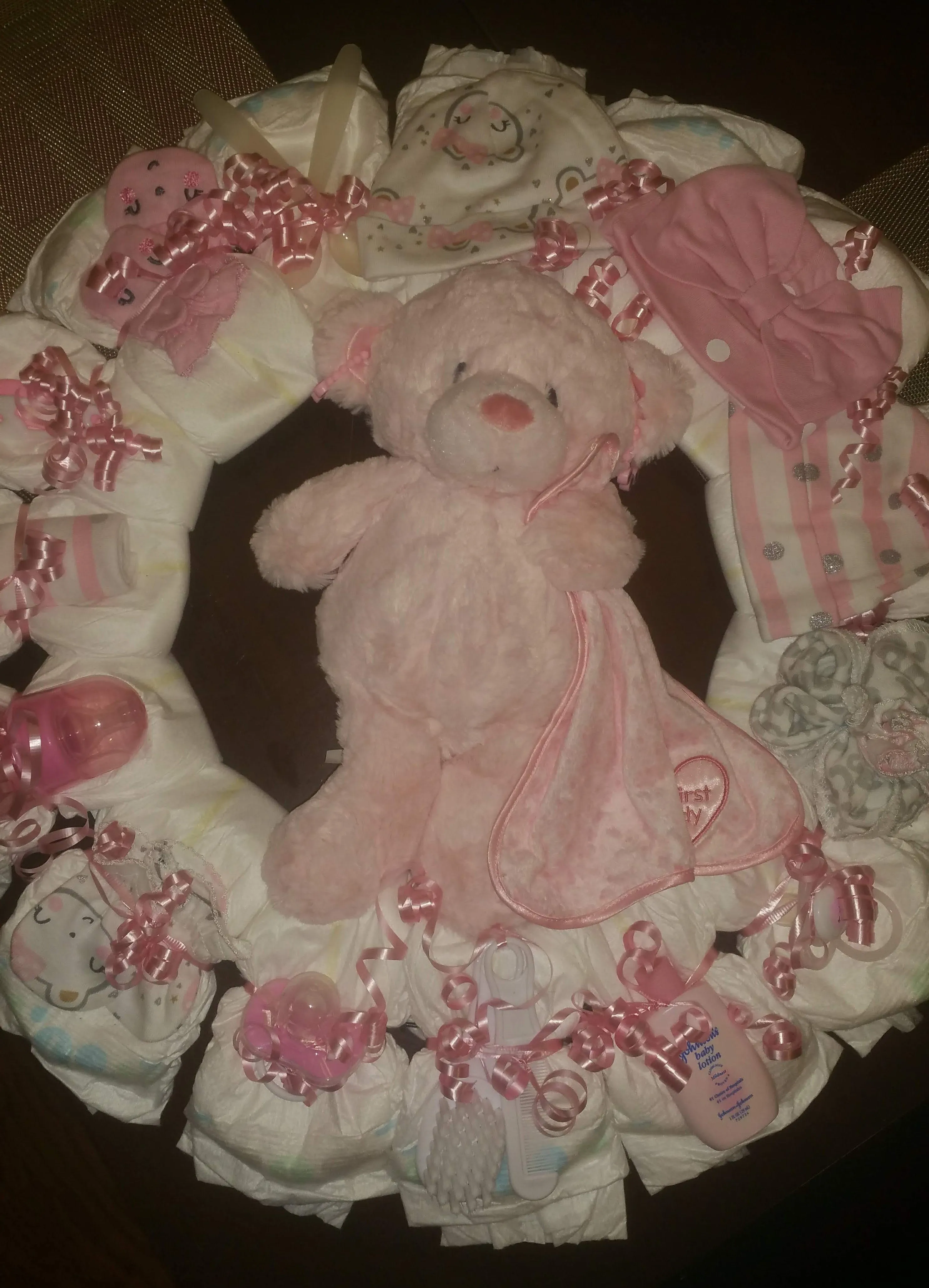 Diaper Cake Wreath - Girl