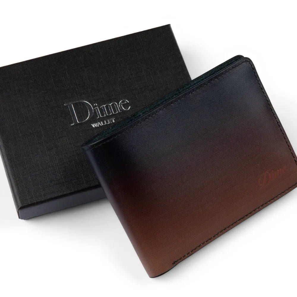 Dime MTL Cursive Gradient Leather Bifold Wallet | Copper