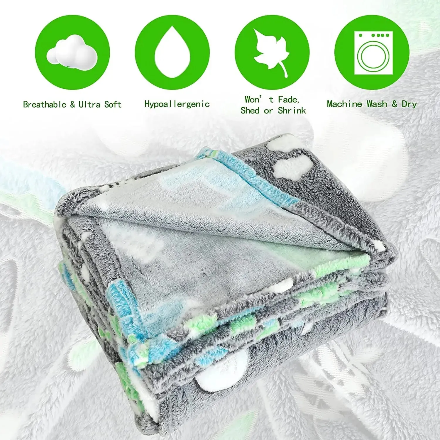 Dinosaur Glow in The Dark Baby Blanket for Kids, 200 x 152cm, 0-15 Years | Ultra-soft & Lightweight Blanket