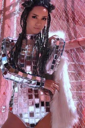Disco Babe From Outer Space Mirrored Catsuit