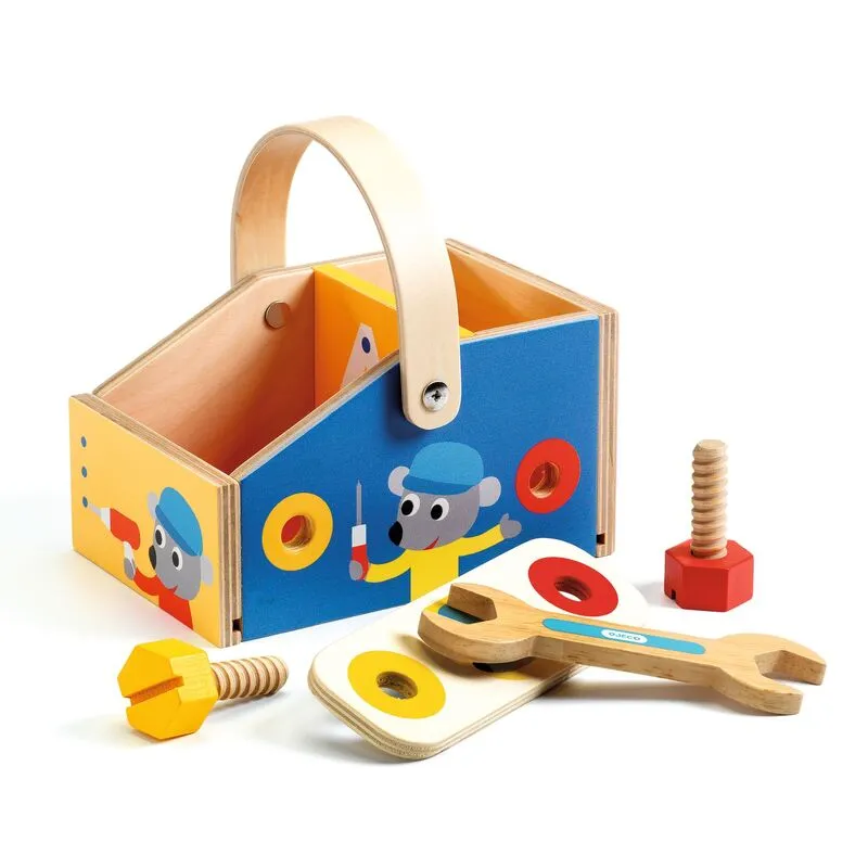 Djeco Wooden Minibrico Toolbox Set