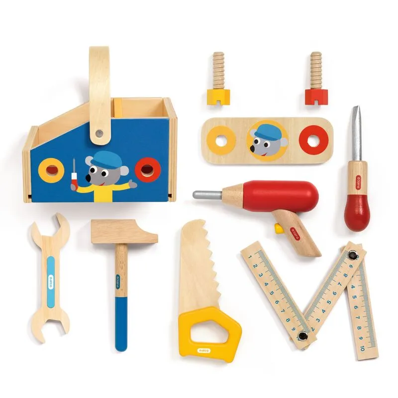 Djeco Wooden Minibrico Toolbox Set