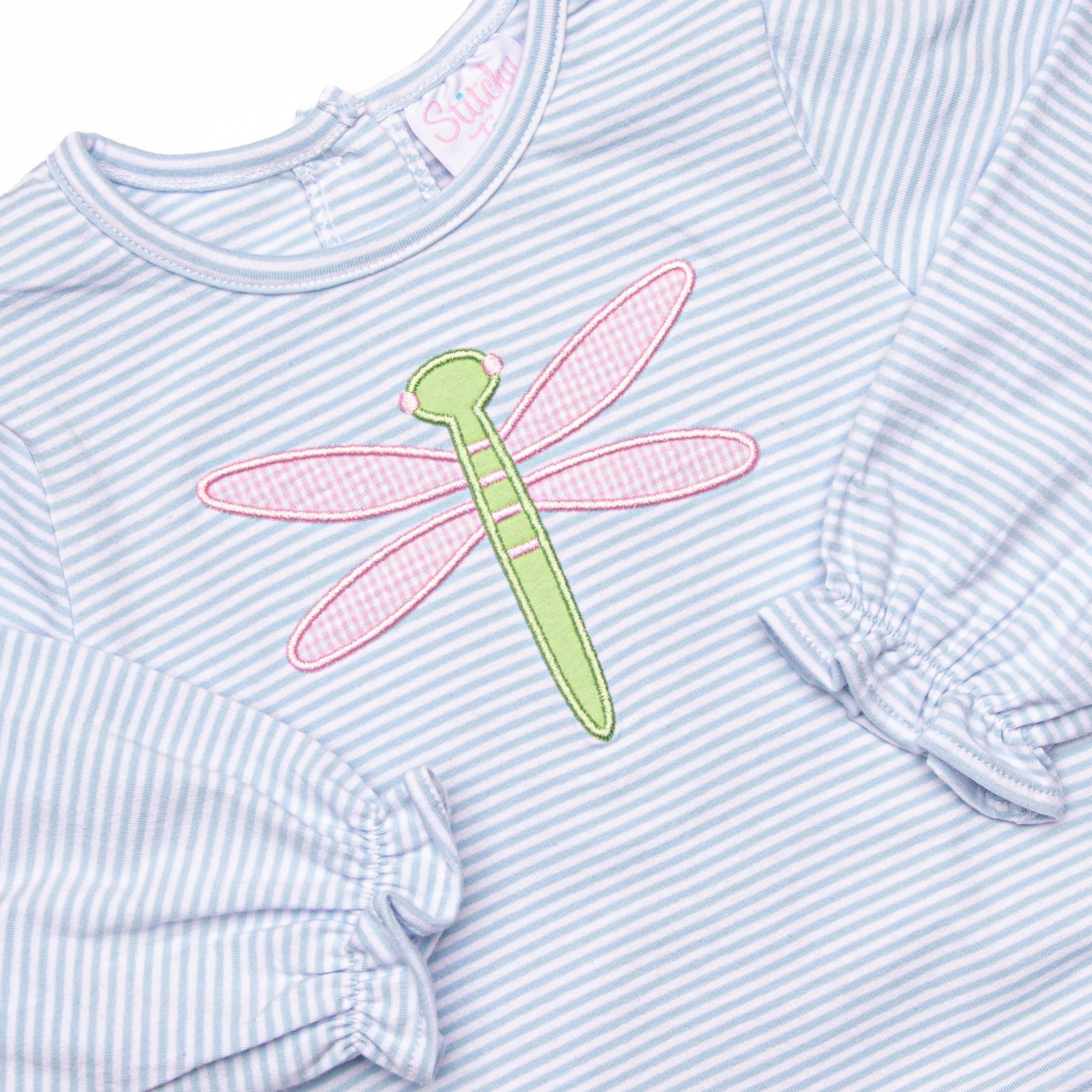 Dragonfly Days Applique Diaper Set, Blue