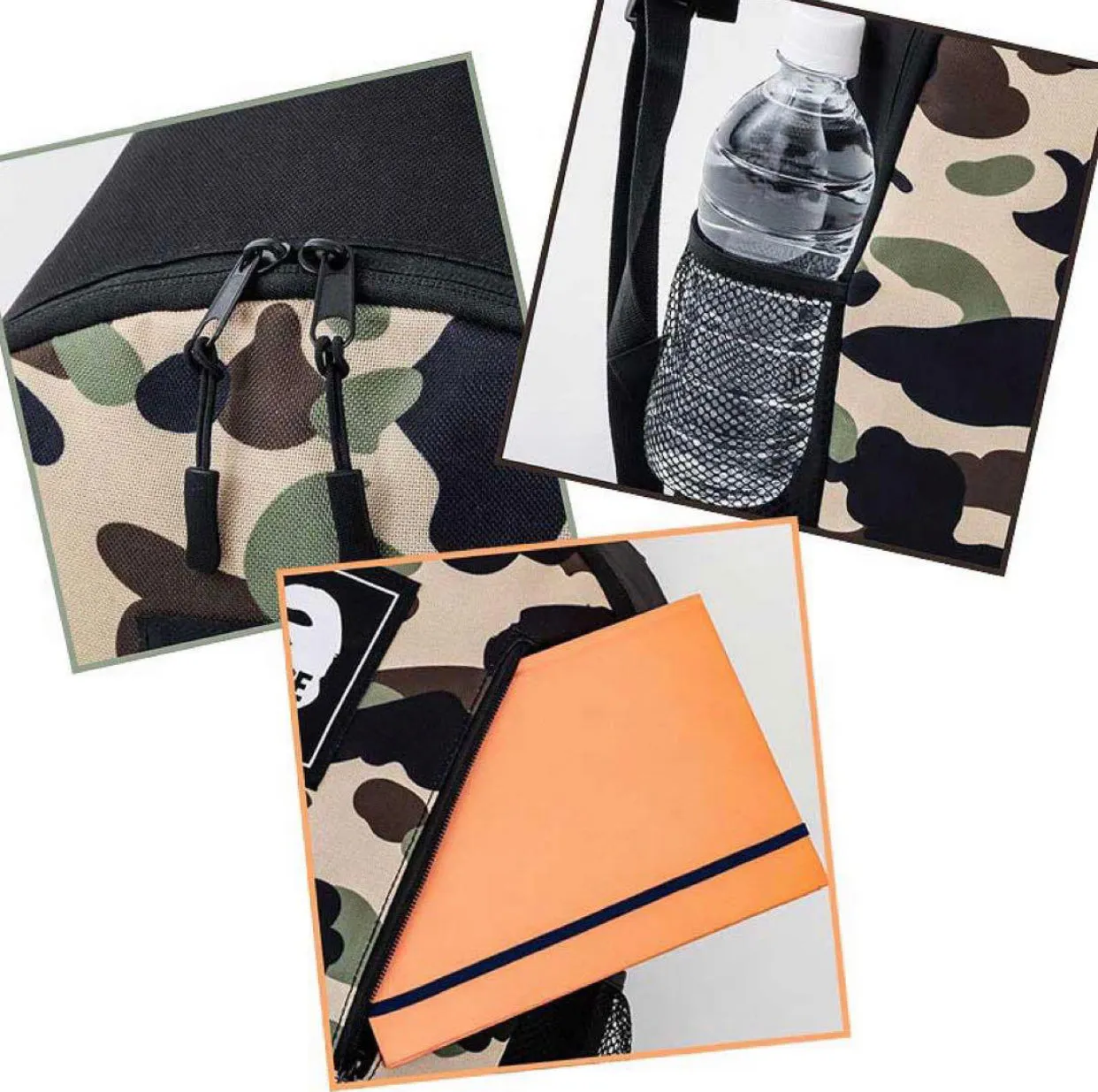 DS! A Bathing Ape Bape 2022SS Baby Milo 1st Camo Backpack   Charm Set