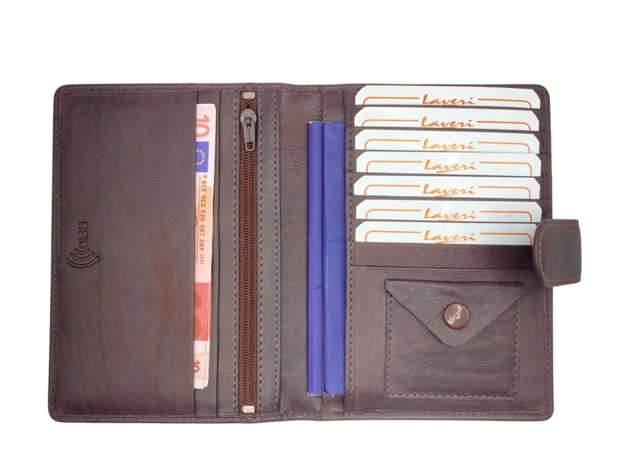 Duplex Passport Holder in Genuine Leather #1158NL
