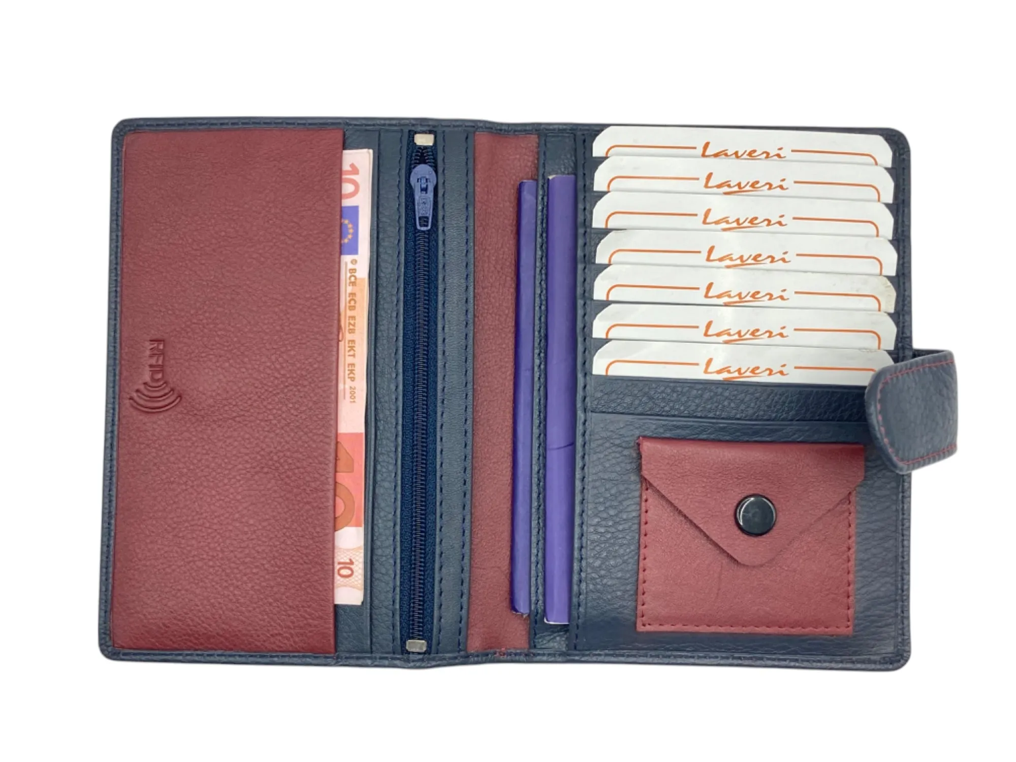 Duplex Passport Holder in Genuine Leather #1158NL