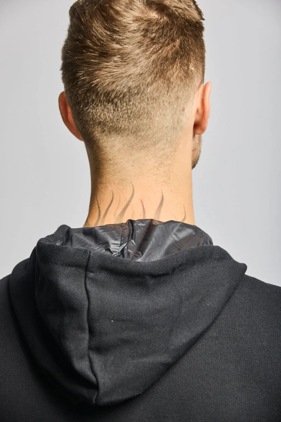 Easy Mondays Quilted Nylon Hoodie Black
