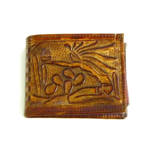 EB308-152  Antique Finish Billfold- Aztec Warrior