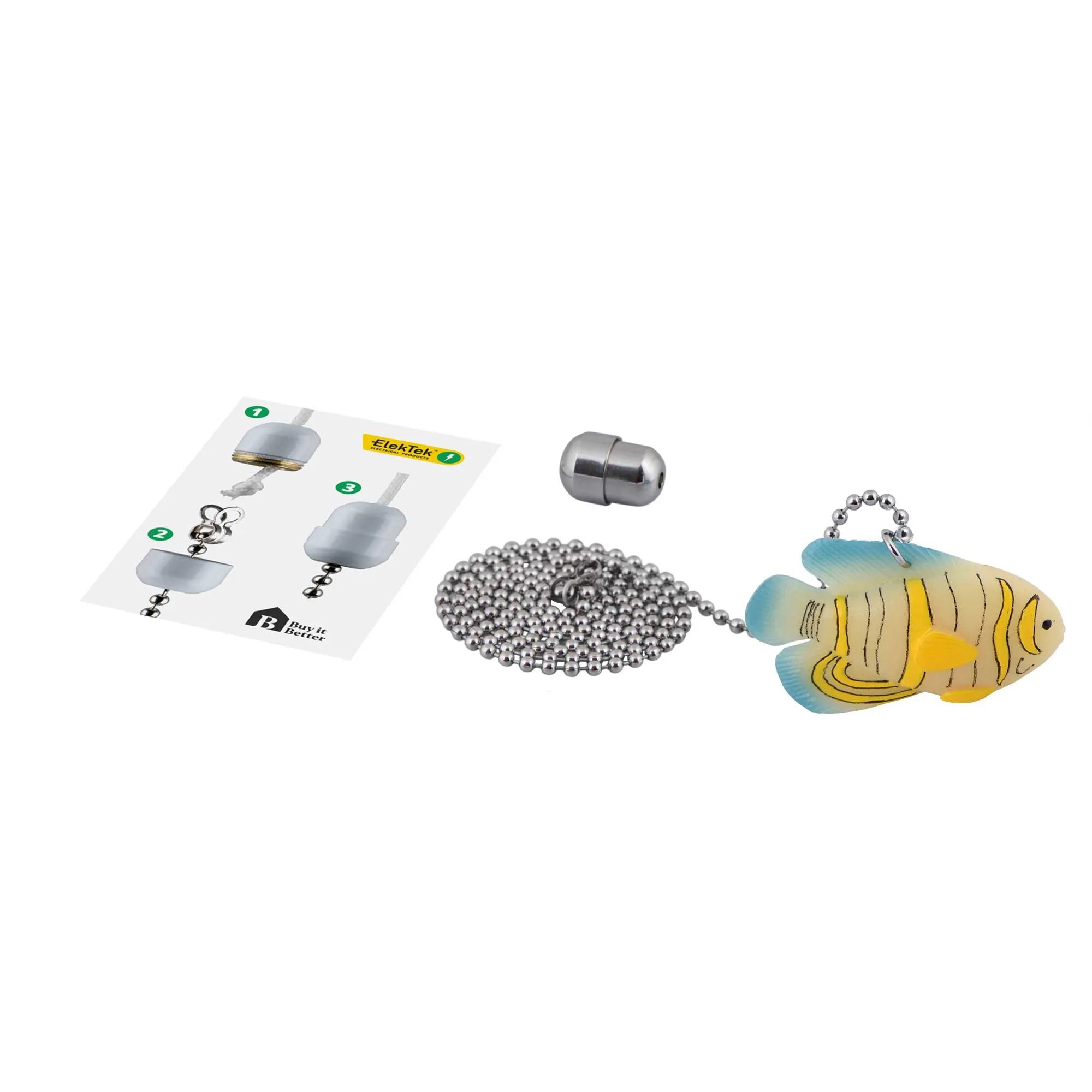ElekTek Light Pull Chain Tropical Fish Design Glow in the Dark With 80cm Matching Chain