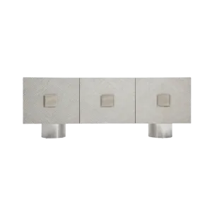 Elizabeth 3 Drawer Credenza with Silver Legs