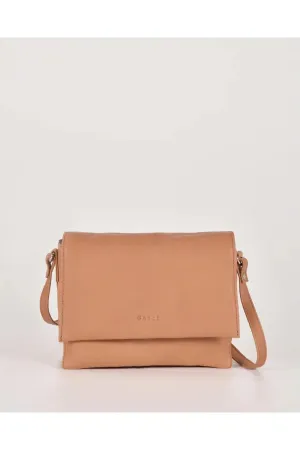 Eloise Soft Leather Flap Bag Camel