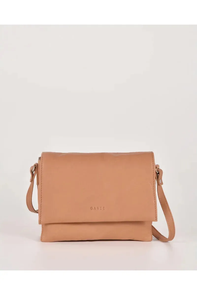 Eloise Soft Leather Flap Bag Camel