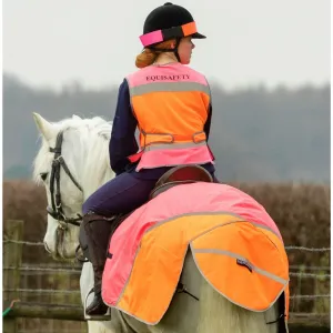 Equisafety Multi Coloured Hi Vis Hat Band - Pink/Orange
