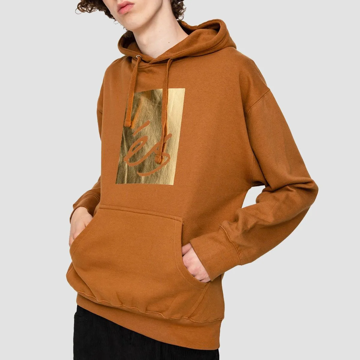 eS Main Block Pullover Hoodie Brown