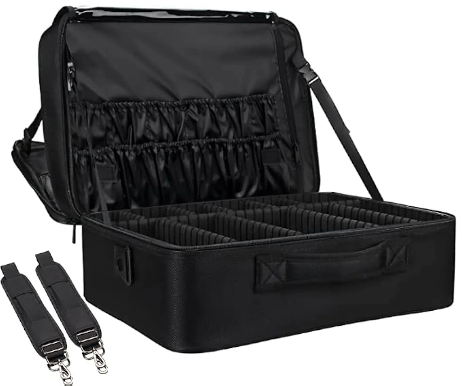 Extra-large Makeup Case, a Must for Double-layer Travel, a Storage Case for Professional Makeup Artists to Put Cosmetics, with Adjustable Partitions and Support
