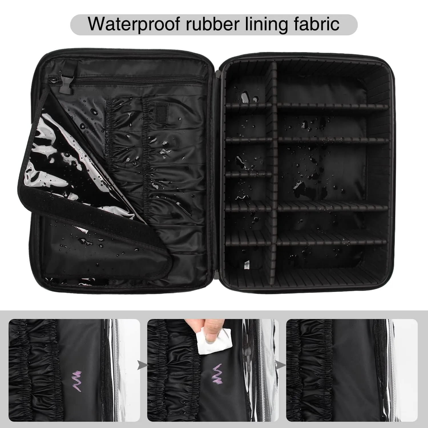 Extra-large Makeup Case, a Must for Double-layer Travel, a Storage Case for Professional Makeup Artists to Put Cosmetics, with Adjustable Partitions and Support