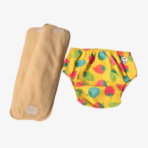 Fabric Diaper | Berry Love | Elastic Waist | Pull Up/Underwear Style | With 2 Diaper Pads Free
