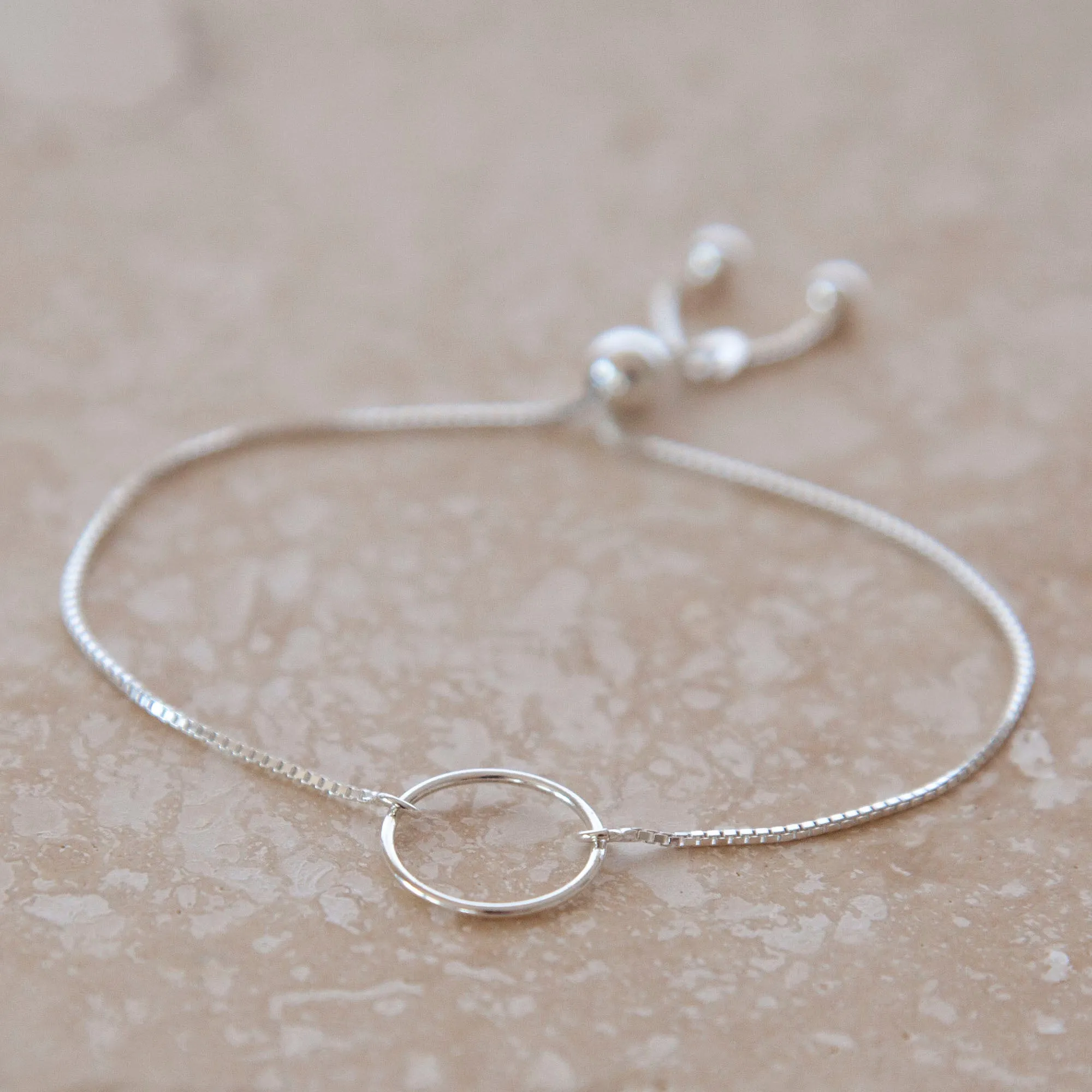 “Family” Sterling Silver Bolo Bracelet on Personalized Jewelry Card