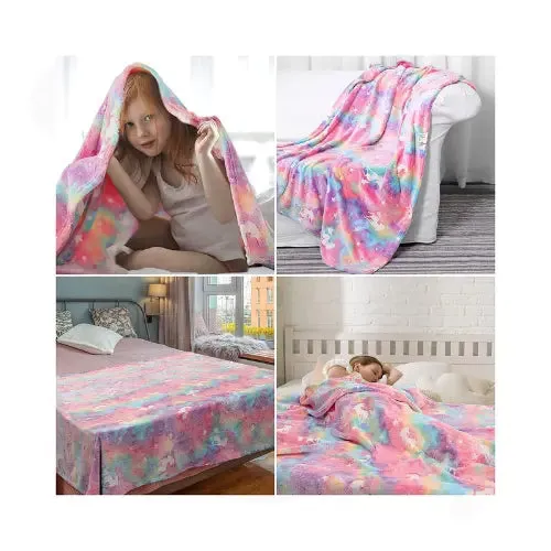 Famyo Glow Blanket - Pink Unicorn | AC Blanket for Kids Room