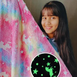 Famyo Glow Blanket - Pink Unicorn | AC Blanket for Kids Room