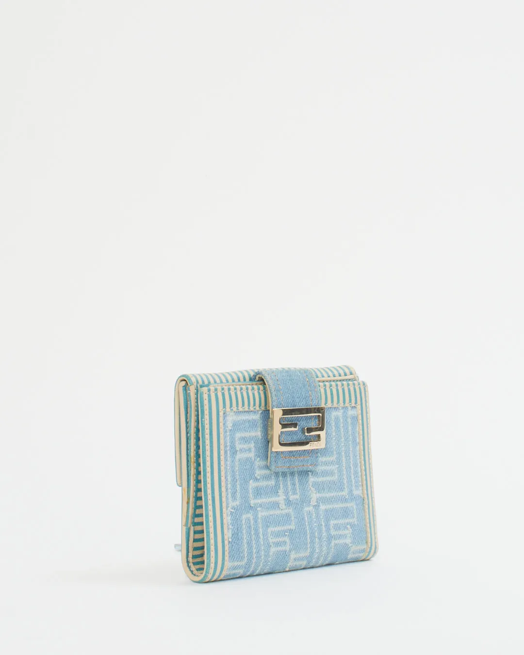 Fendi Denim Zucca Print Wallet