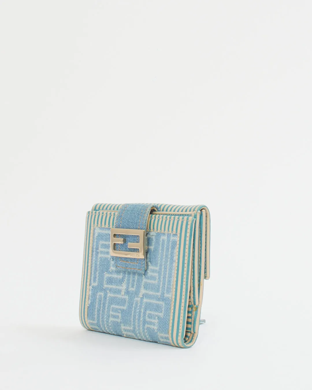 Fendi Denim Zucca Print Wallet